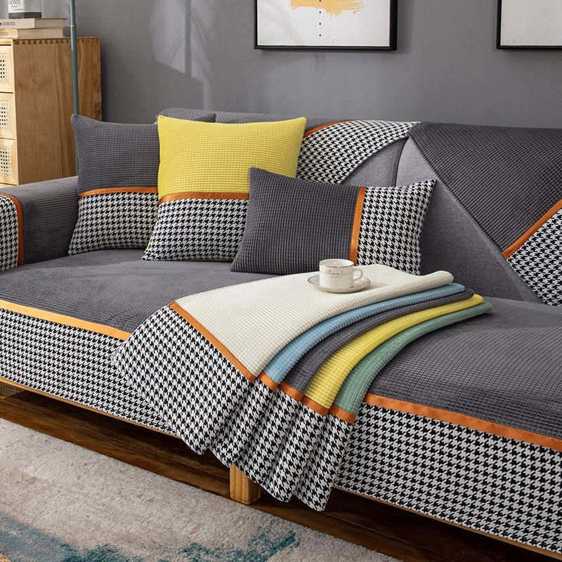 Sofa cushion Four seasons universal non-slip Nordic minimalist leather sofa cover thickened cushion Sub-universal backrest towel Gaib