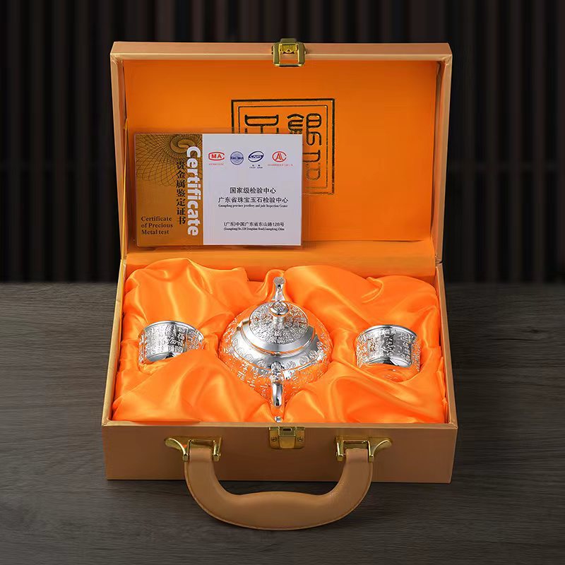 Crafts Fuexpensive Home silver jug Tea Tea Set Tea Cup With Silver Plated Business Excellence-Taobao