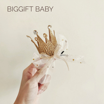 BIGGIFT Hot Push ~ ins Baby Birthday Princess Hair Clip Crown Twin dragon and pineapple head decoration photo