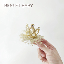 BIGGIFT big orange custom ~ female baby birthday Korean hair accessories Golden Silver hairclip Princess little crown