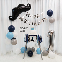 BIGGIFT orange custom ~ baby blue birthday arrangement dining chair decoration pull flag simple package