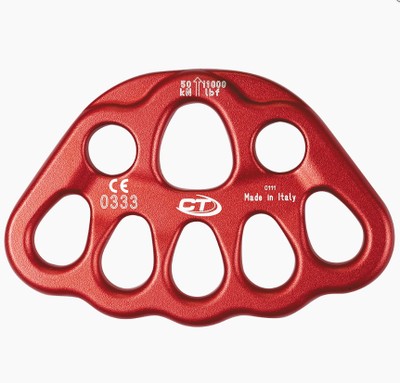 CT new Italian CHEESPLATE LARGE Climbing Rope Rescue 8 Holes Divided Force Plate