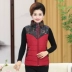 Phụ nữ trung niên và người cao tuổi áo khoác ghi lê cotton mẹ mặc mùa thu và mùa đông mặc áo vest cổ đứng cỡ lớn đệm áo khoác cỡ lớn - Áo vest Áo vest