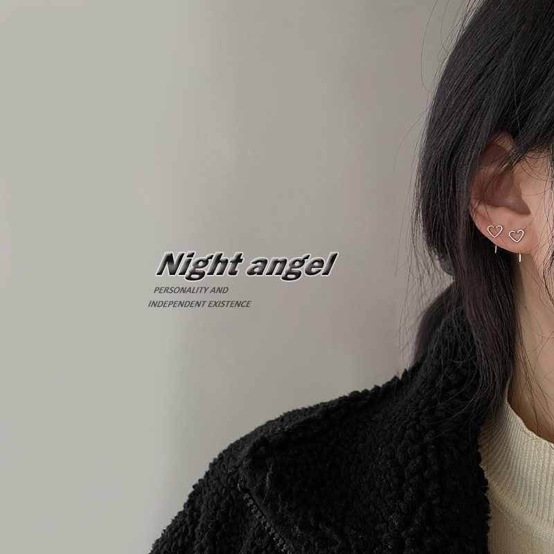 Hollowed-out bent loving ear pin mini small earrings Jane about 100 hitch to sleep without taking a sweet and cool breeze