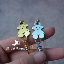 Titanium steel bear bracelet hollow bracelet Cute childlike girl Earth cool Bundy retro jewelry does not fade female