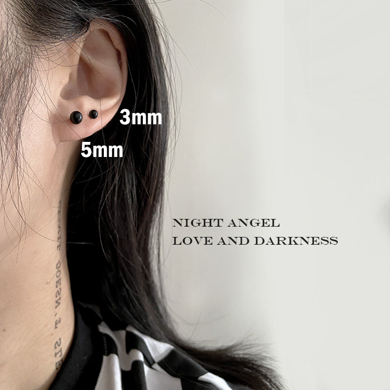 Titanium steel does not fade earrings peas earrings small earrings for men and women