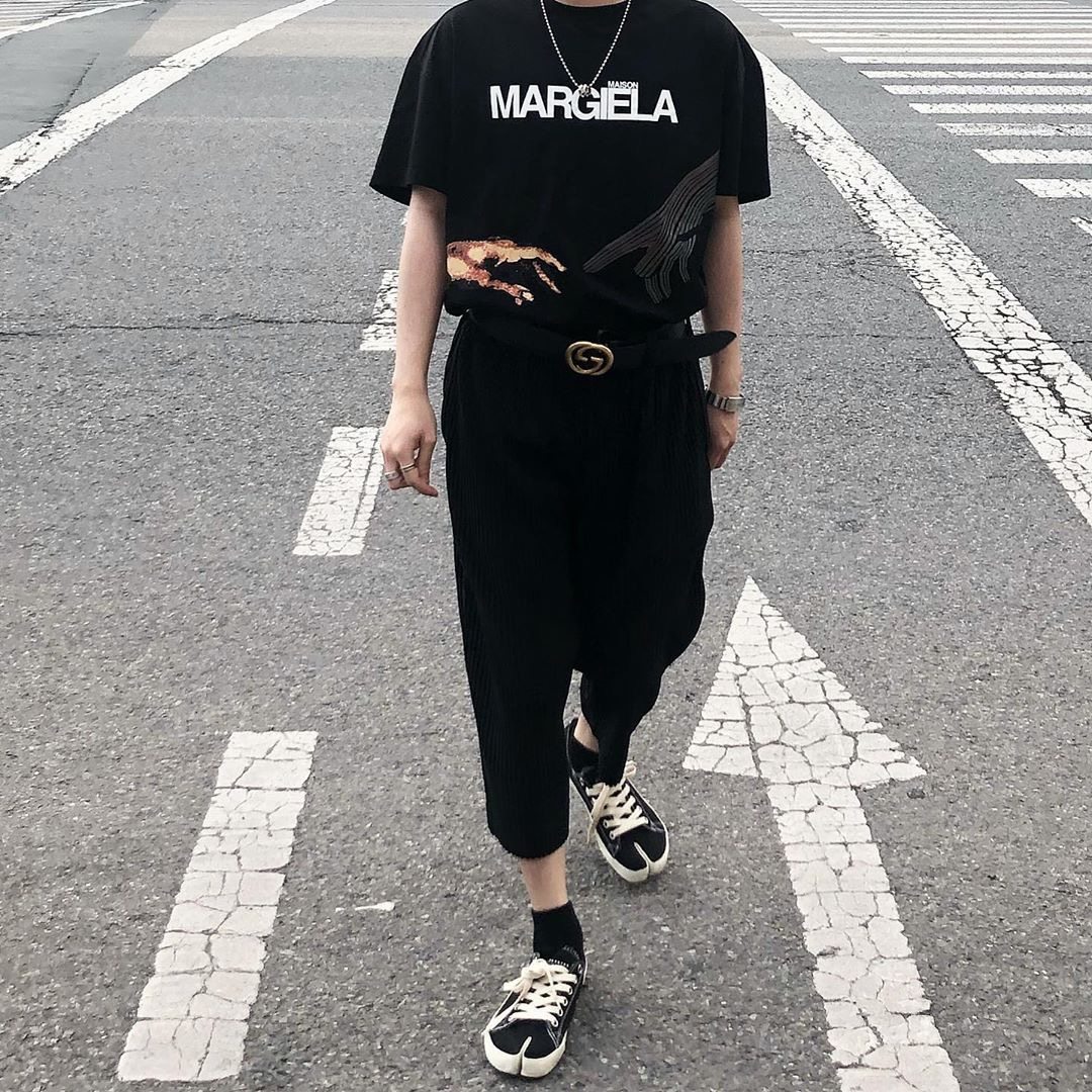 -EvanXX Original Margiela Magira MMM God's Hand Genesis Reflective T-shirt INS with the same paragraph tee