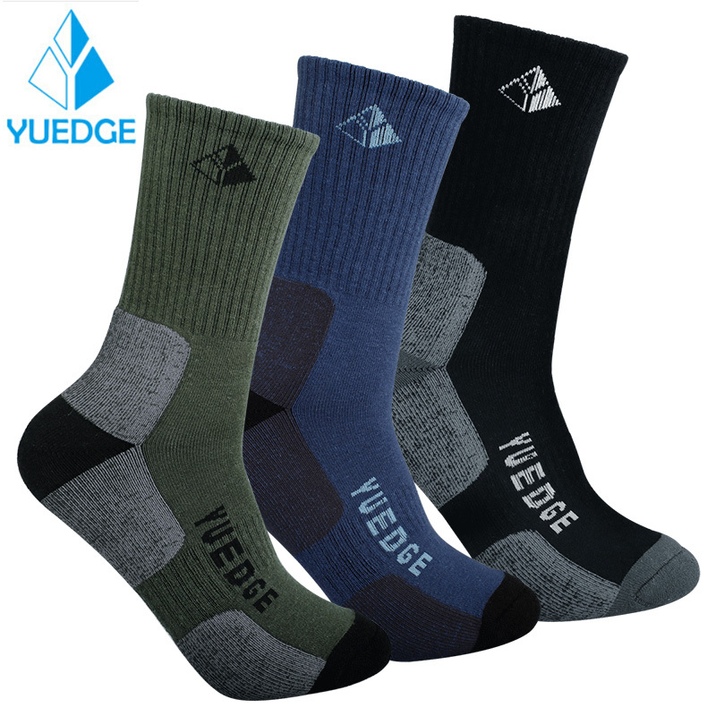 Professional Outdoor Sports Socks for Men, Hiking and Mountaineering, Quick-Drying, Mid-Length, Thickened Towel Bottom, Basketball, Marathon Running Socks