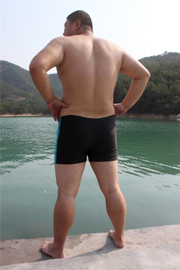 Quần bơi siêu béo cho bé trai quần bơi nam bốn điểm quần phẳng góc bãi biển quần short gấu béo tắm nước nóng cộng với phân bón để tăng - Nam bơi đầm quần bơi nam giá rẻ