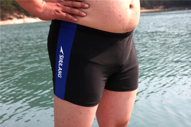 Quần bơi siêu béo cho bé trai quần bơi nam bốn điểm quần phẳng góc bãi biển quần short gấu béo tắm nước nóng cộng với phân bón để tăng - Nam bơi đầm quần bơi nam giá rẻ