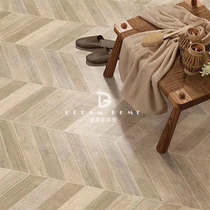 Nordic fish bone wood grain tile simple modern guest restaurant bedroom non-slip diamond floor tile herringbone spelling antique brick