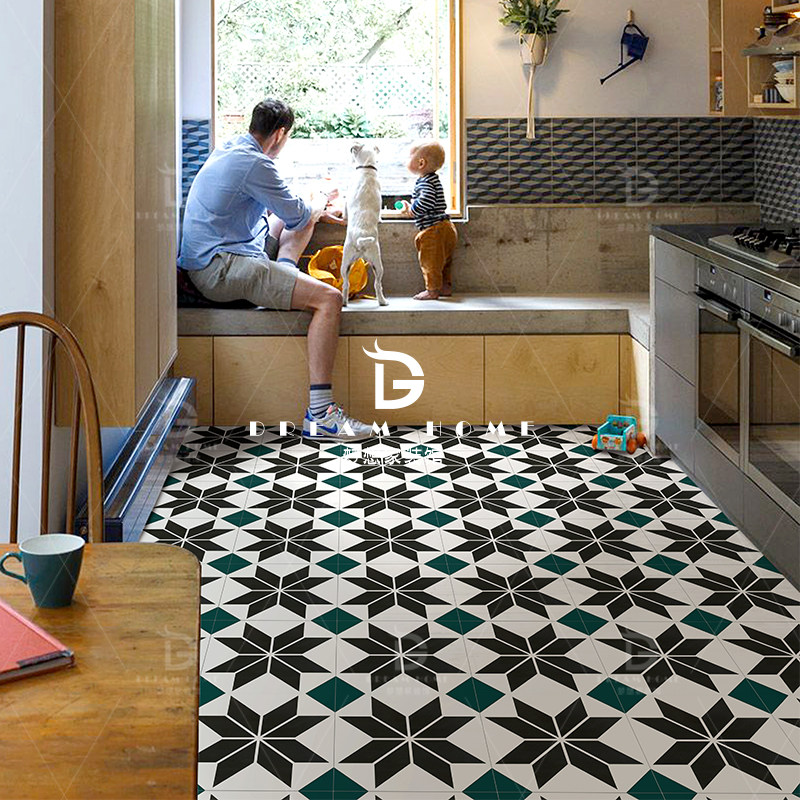 Nordic minimal brick 300x300 balcony dining room color piece tile dressing room kitchen anti - slip floor tile