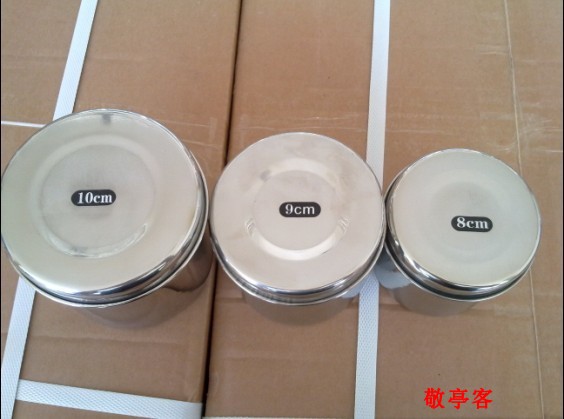 广东产不锈钢9厘米油膏缸棉花罐酒精棉不锈钢药缸酒精缸棉花缸8cm