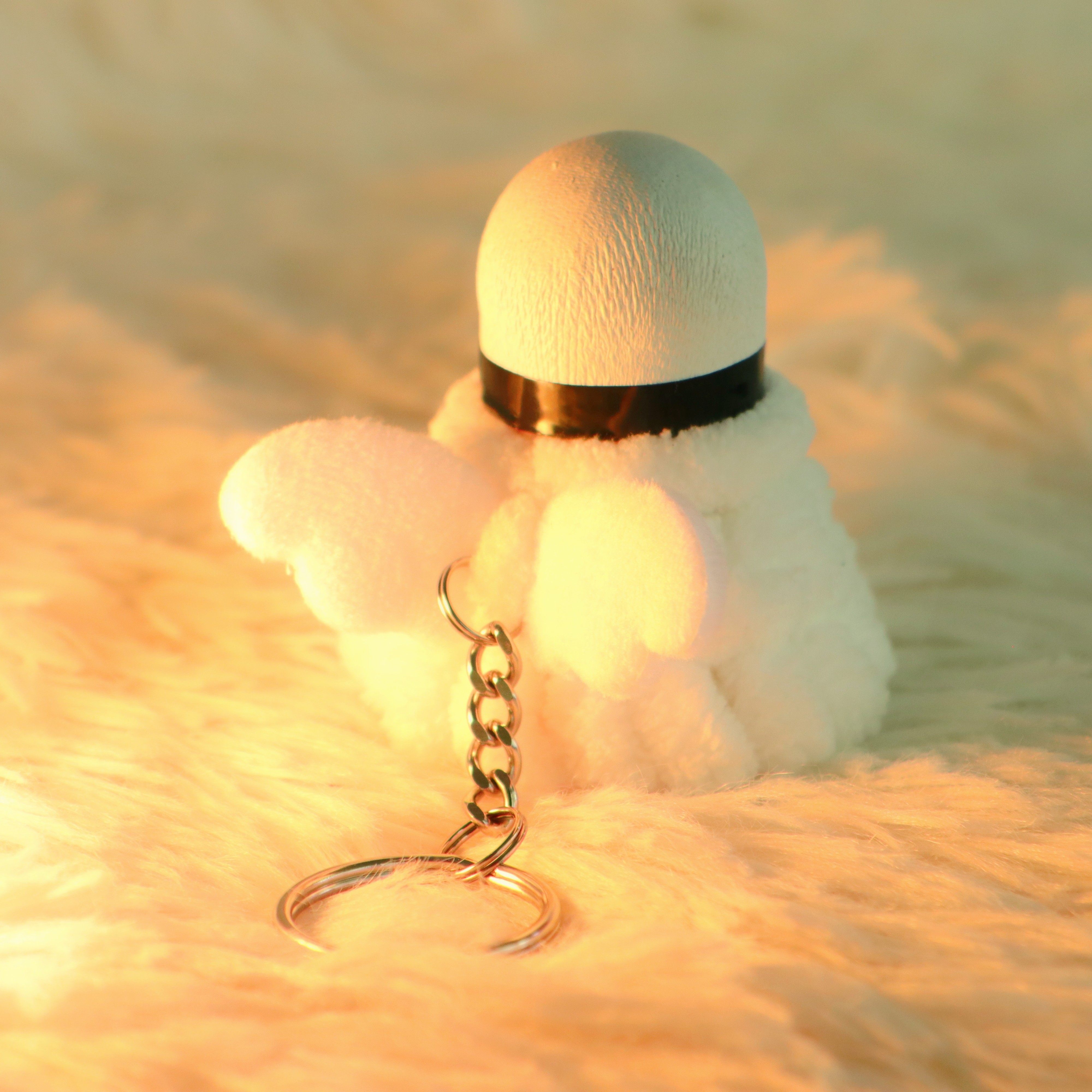 Badminton Small Angel Wings Pendant White Clouds Feather Cute Key Button Homemade Diy Material Bag Braid-Taobao