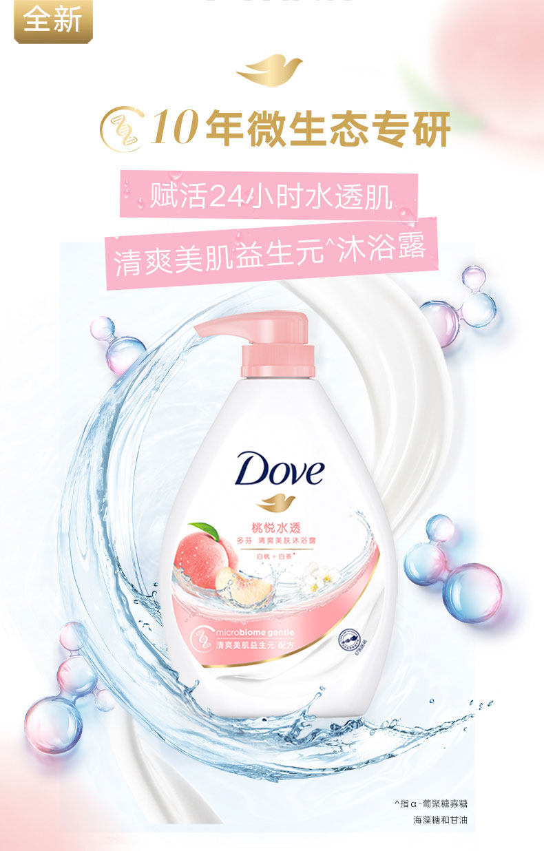 多芬 深层营润+桃悦水润滋养沐浴露 680g*2瓶 图1