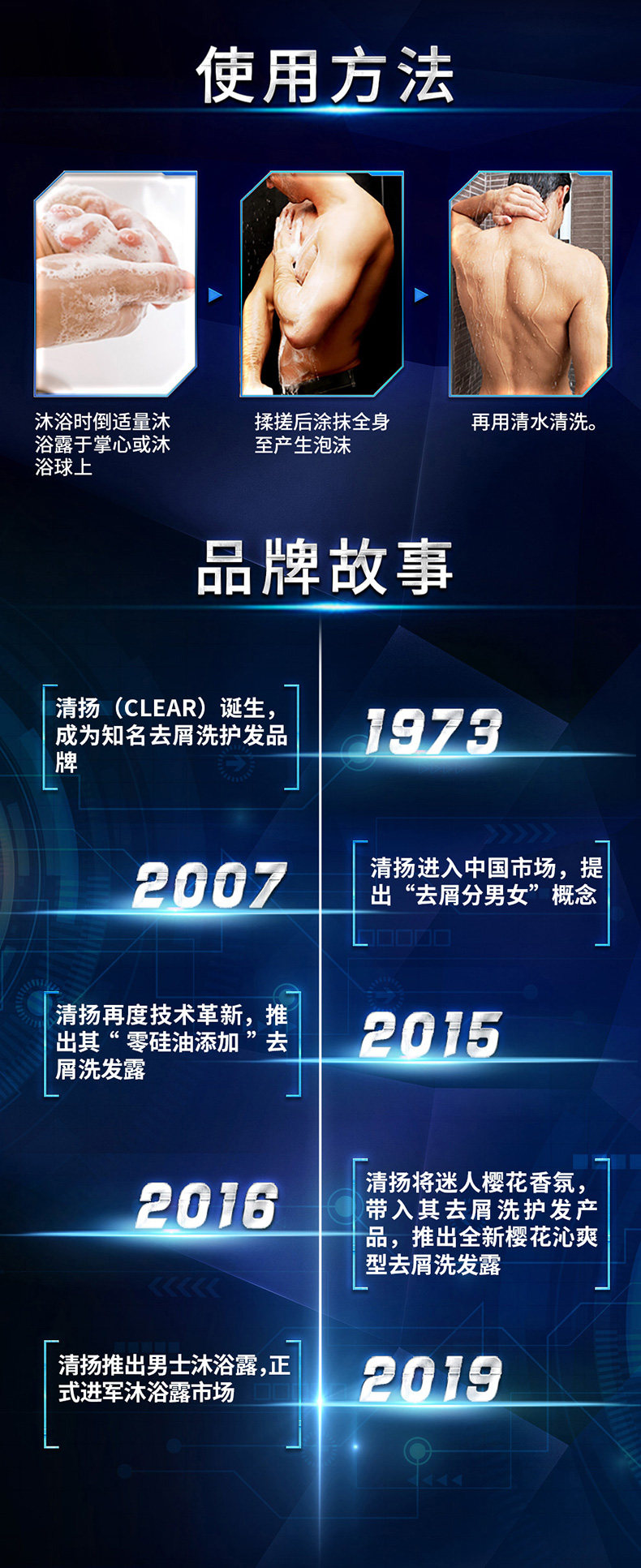 清扬 男士净澈劲爽香氛沐浴露 700g 图8
