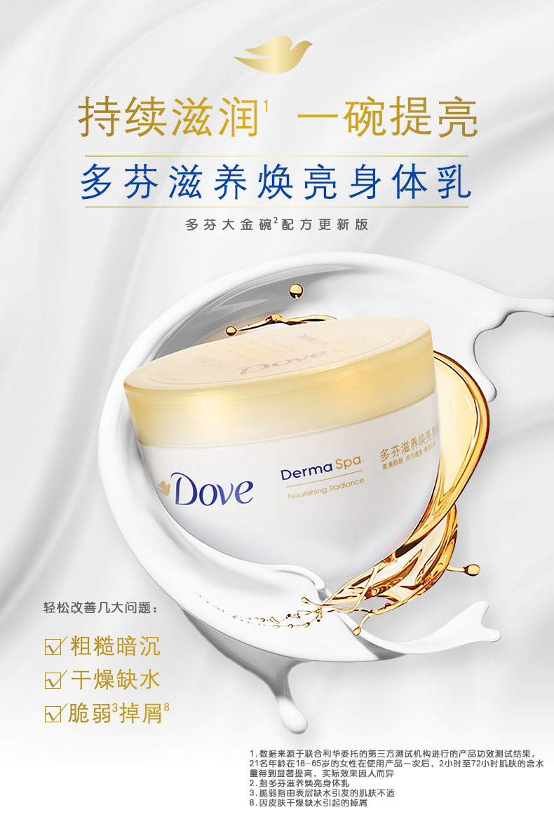 多芬 大金碗滋养保湿身体乳300ml*2罐 图1