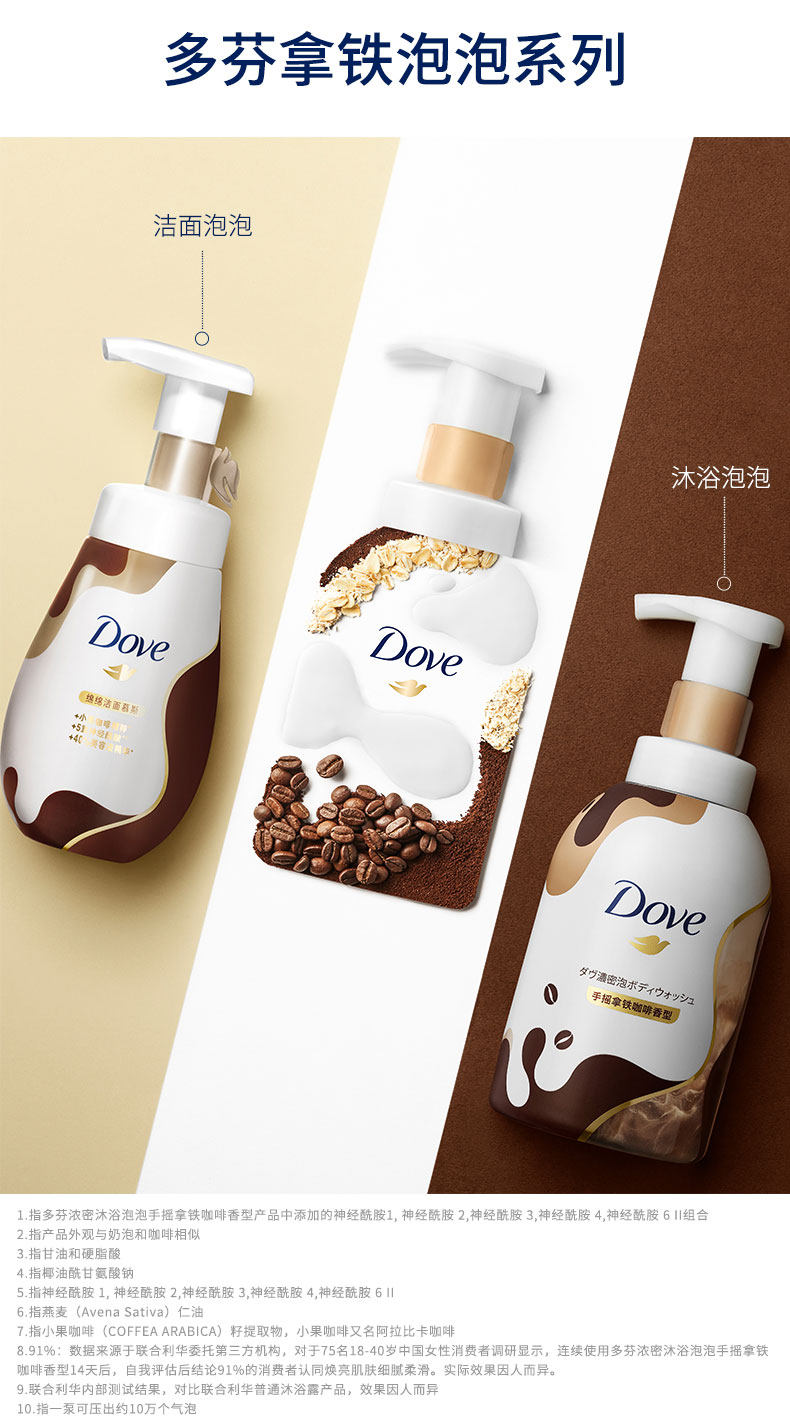 多芬 咖啡泡泡 氨基酸拿铁沐浴露 400ml*2 图10