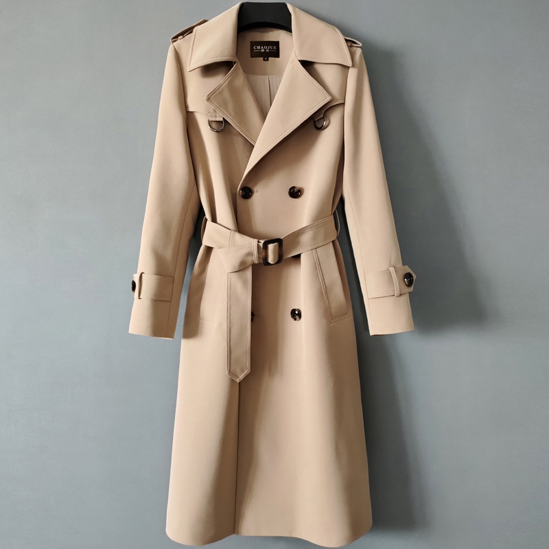 Over-The-Knee Long Trench Coat for Men, European Style, 2026 Spring and Autumn New Stylish Double-Breasted Oversized Loose Extra-Long Jacket Trendy 1191