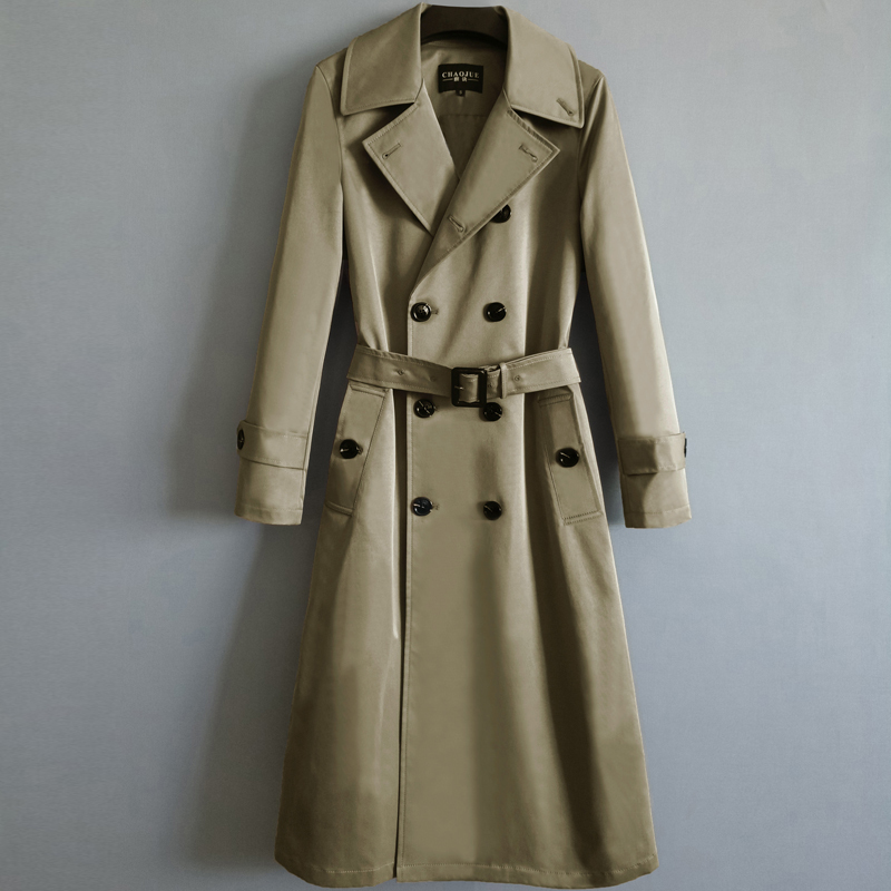 Over-The-Knee Long Trench Coat for Men, Large Size, 2026 New Spring, Autumn, and Winter Trendy British Fashion Stylish Jacket, Extended Length 97911