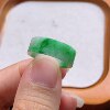 No. 11 Myanmar natural A-grade jadeite T1242 inner diameter 16.5-6.5-2.2mm floating green square ring