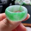 No. 25-26 Myanmar natural A-grade jade T1272 inner diameter 21-12-4.7mm green tire ring finger