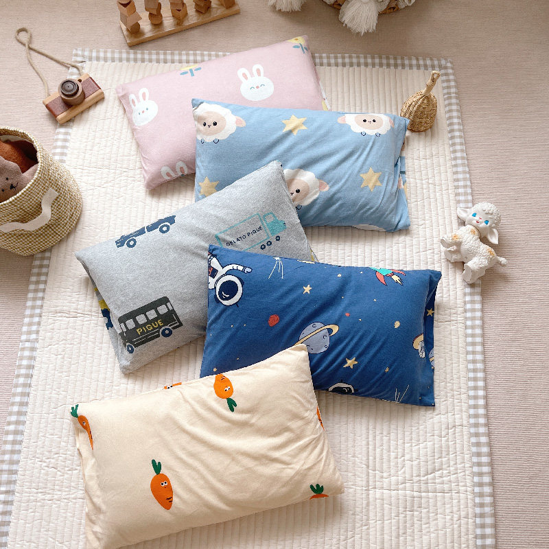 Children's Tianzhu cotton pillowcase cartoon printing knitted cotton pure cotton pillowcase 48x74cm one pack