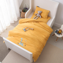 Nordic Children Cartoon Geranium cotton four sets pure cotton full cotton knit cotton Three sets bedding Bedding Kindergarten