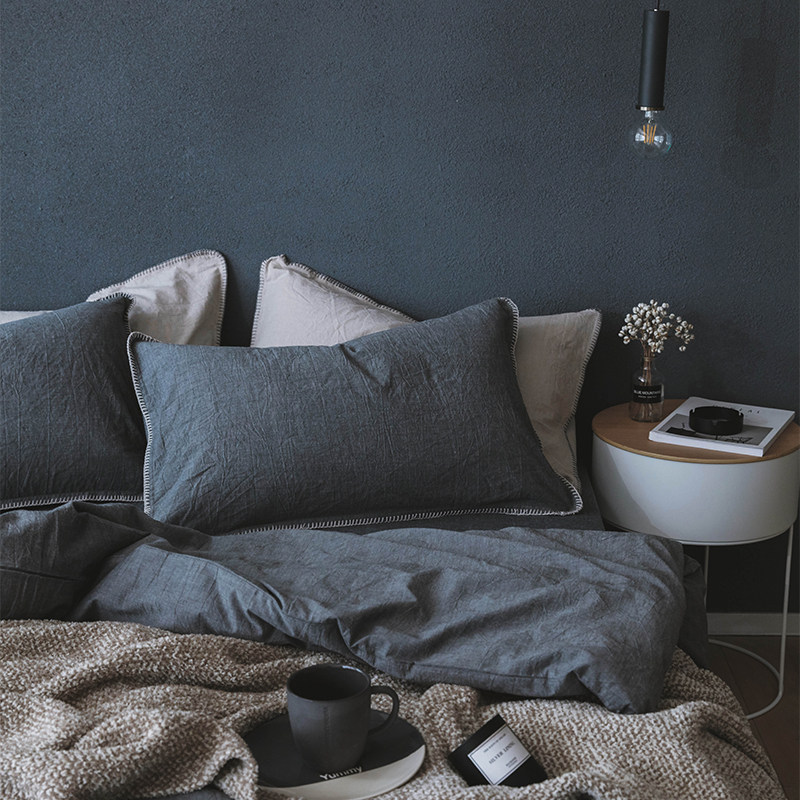 Washed cotton pure color modern minimalist four-piece set