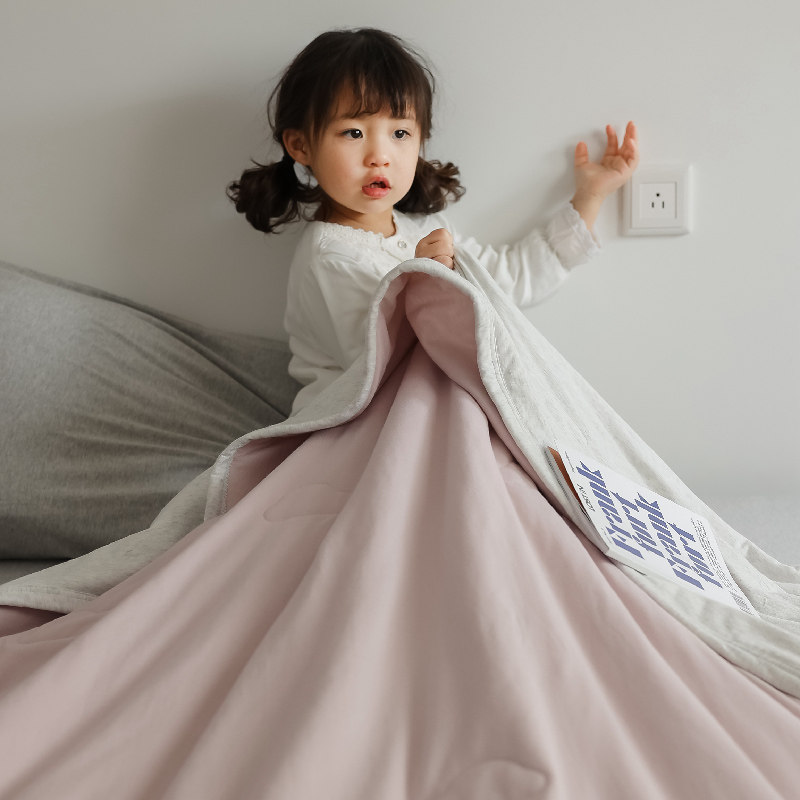 Children's all-cotton geranium cotton summer quilt 150 * 200 baby breathable pro-skin knit cotton air conditioning by ins1 8 m bed