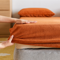 Huafg Suede Bed Bamboo Hat Single Piece Winter Thickened Warm Mat Dreams Protective Sleeve Tatami Anti Slip Fixed Bed Hood