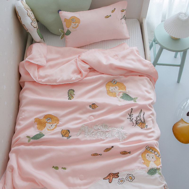 Children 60 beautiful people fish Lan essence silk-skin-care air conditioning quilted by baby's kindergarten Quilt Dinosaur Summer Cool by Summer