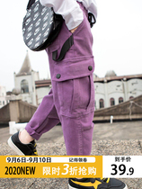 Childrens overalls Boys  autumn 2020 new pants Baby foreign style drawstring casual pants Korean loose trousers
