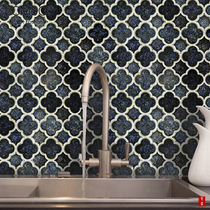 New Chinese ceramic mosaic background wall kitchen retro tile toilet bathroom Nordic cultural fossil Blue