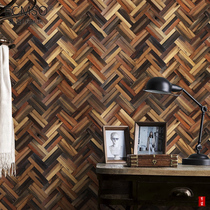 American Countryside Log Mosaic Background Wall Solid Tile Bar Solid Wood Wall Patch Old Ship Wood Trim Bar