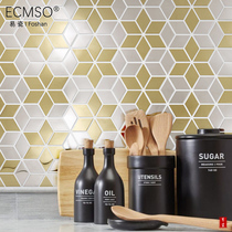 Gold and silver mirror Stainless Steel Mosaic Tiles Rhombus Puzzle Living Room Hotel Restaurant Genguan Metal Background Wall Brick