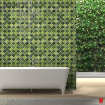 Apple green natural stone mosaic Nordic toilet marble tile kitchen porch green jade bathroom ins