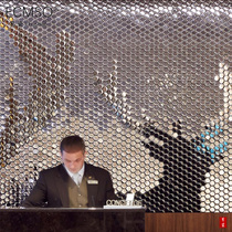 Nordic 3D Stereohexagonal Ceramic Puzzle Mosaic Hotel Living Room Dining Room Restaurant Personality Background Wall Tiles Gold And Silver Color