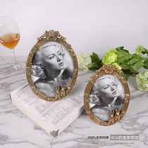 India imported pure copper handmade photo frame American bedside couple rabbit photo frame decoration model room decoration photo frame