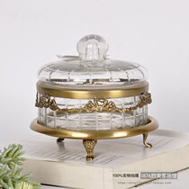India imported hand carved brass glass storage storage tank model room luxury desktop decoration ornaments