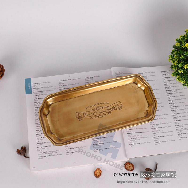 Indian imports copper-made tea table Tray Dry Fruits Pan and American style retro upscale pure handmade copper towel tray