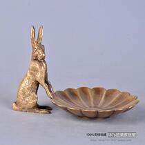 European American Indian imported handmade brass small storage plate Jewelry plate Ring plate High-end creative decorative ornaments