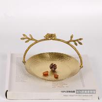 India imported handmade brass plum jacketed small jewelry plate dried fruit tray storage plate high-end luxury ornaments decoration