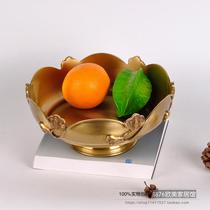 India imported high-grade copper brass plum blossom bowl fruit plate European and American Manual storage decorative plate home furnishings