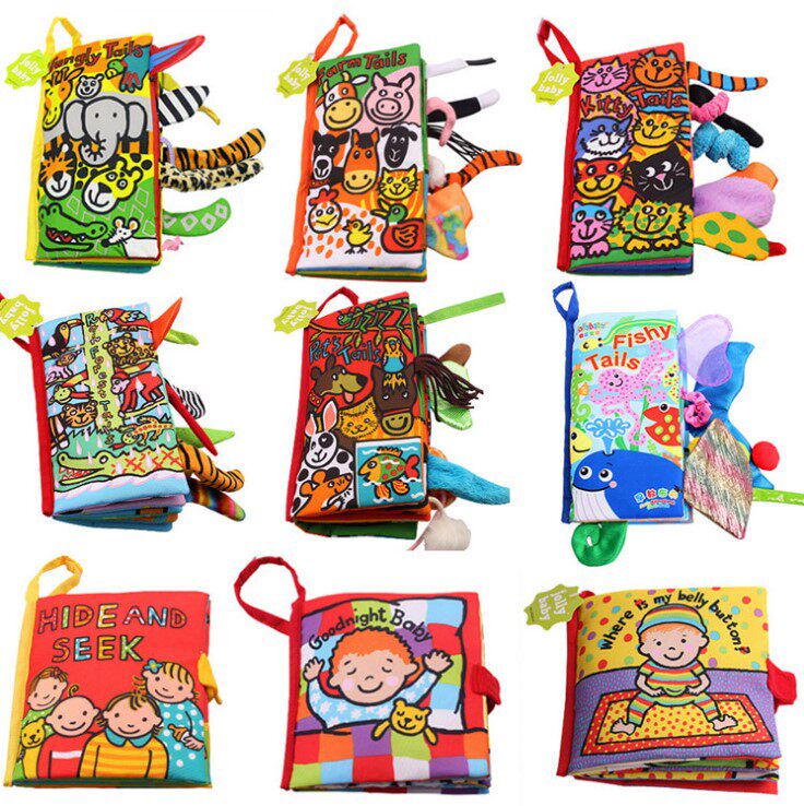 Export quality and safety certification baby cloth book 0-1 5-year-old three-dimensional tail puzzle early teaching tore can't be washed