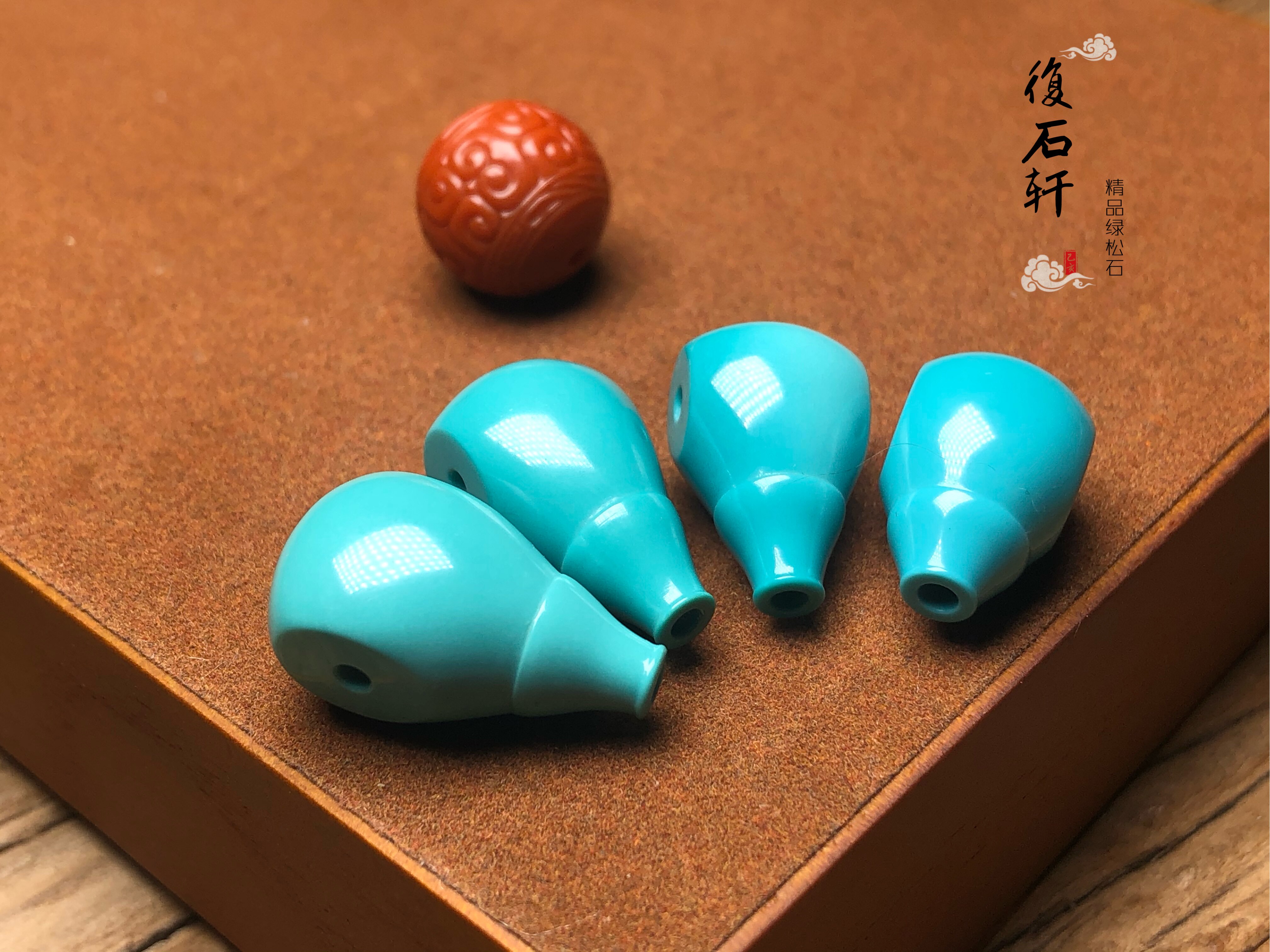 Fushixuan original mine natural turquoise one-piece Three-way Buddha head set hand-strung Buddha bead accessories set waist bead accessories