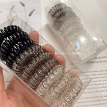 Korean jewelry) Japanese gradient cold wind telephone line box transparent Hairband brown curry headdress rubber band