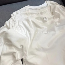 Full Tun universal base shirt white T-shirt long sleeve men and women couples 200g solid color impervious round neck cotton