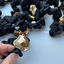 Korea single) simple alloy metal niche French style exquisite temperament Hairband hair rope silk Large intestine
