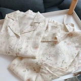 Свежие бежевые шорты, пижама, цветочный принт, короткий рукав